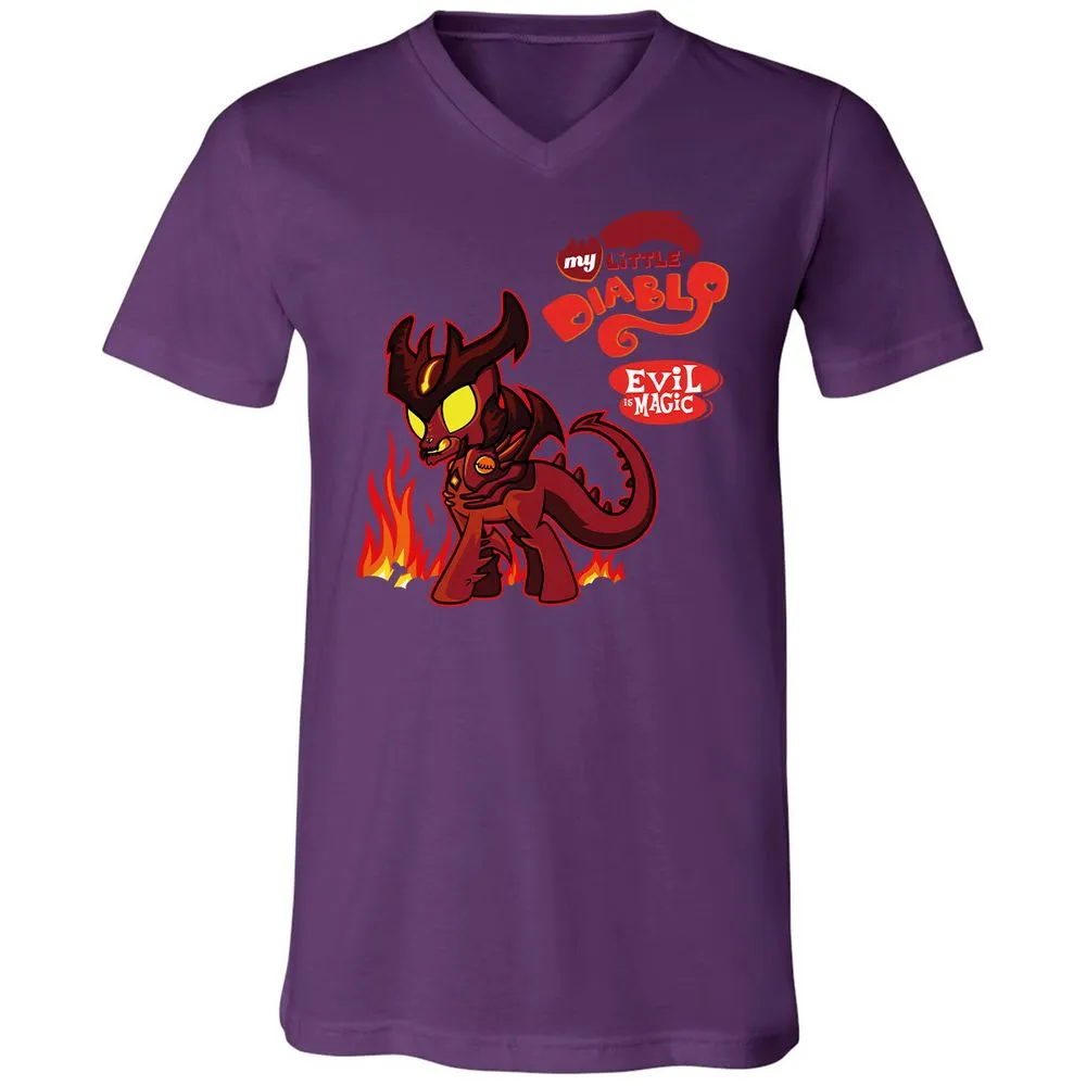 Unisex V-Neck T-Shirt - VJXU4L57 - Team Purple - 9