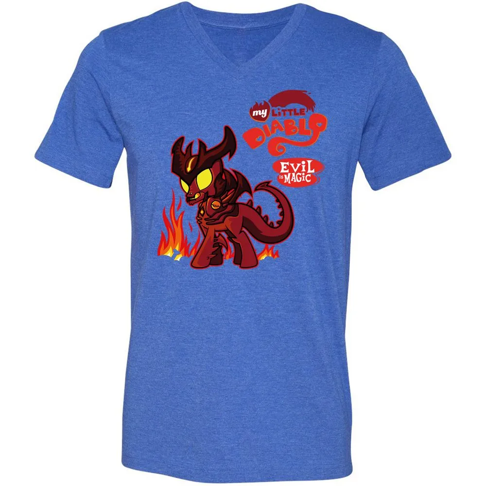 Unisex V-Neck T-Shirt - VJXU4L57 - Heather True Royal - 14