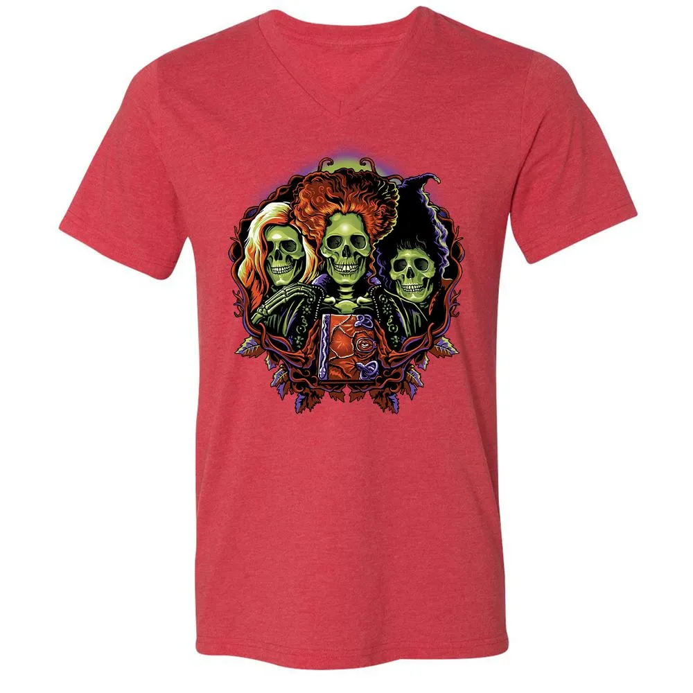 Unisex V-Neck T-Shirt - Y1WQCEKD - Heather Red - 16
