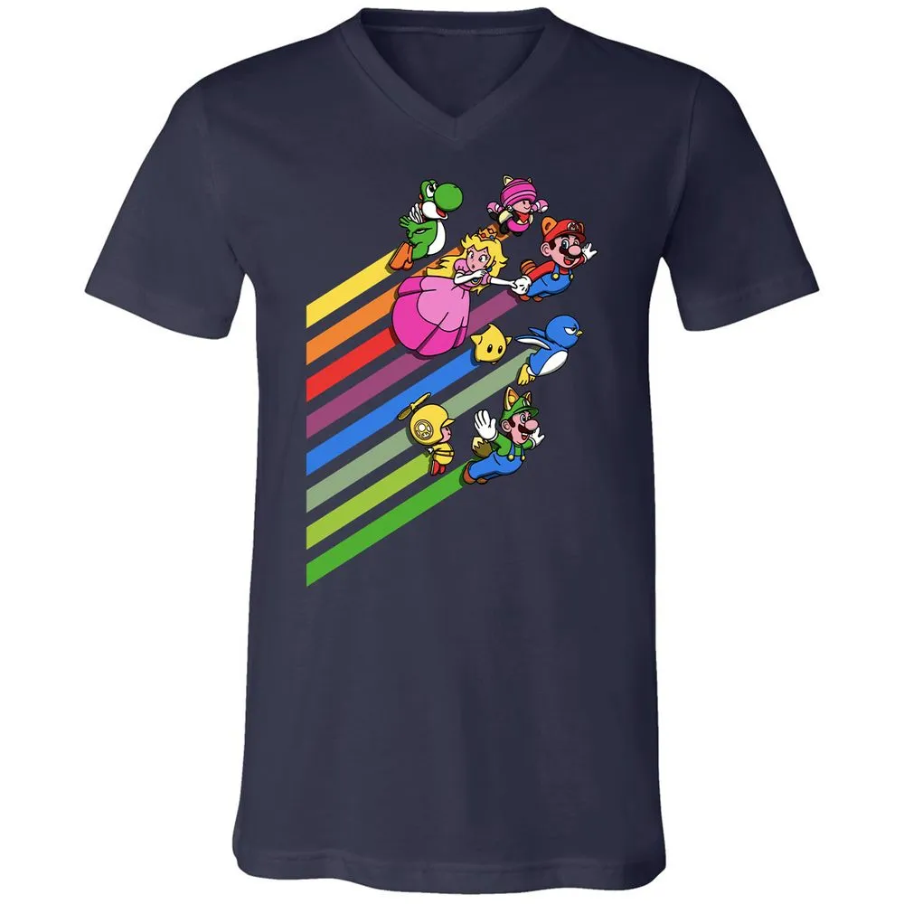 Unisex V-Neck T-Shirt - 87BABBB8 - Navy - 2