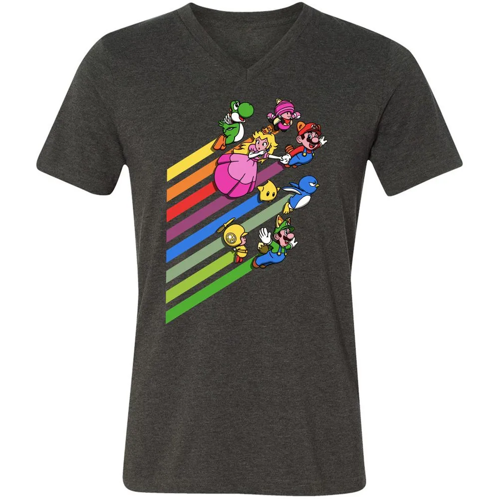 Unisex V-Neck T-Shirt - 87BABBB8 - Dark Grey Heather - 8