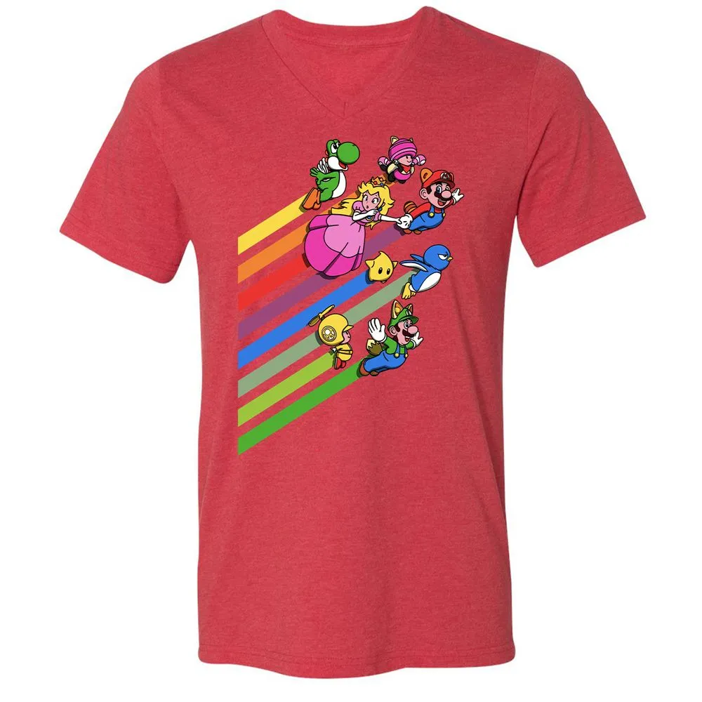 Unisex V-Neck T-Shirt - 87BABBB8 - Heather Red - 16