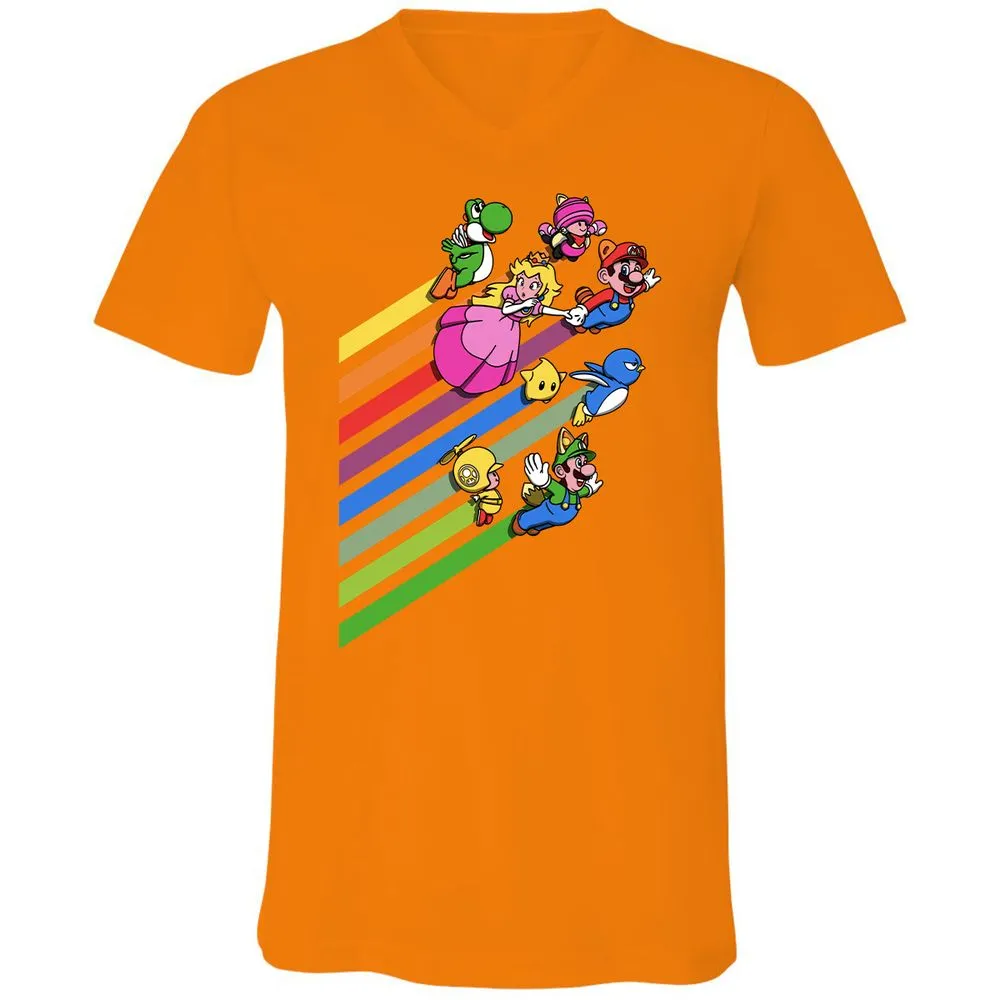 Unisex V-Neck T-Shirt - 87BABBB8 - Orange - 11