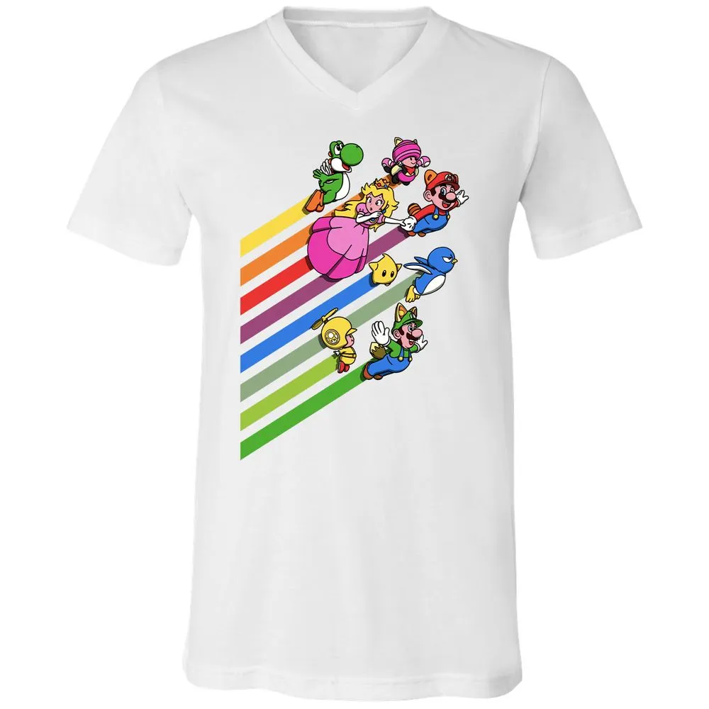 Unisex V-Neck T-Shirt - 87BABBB8 - White - 5