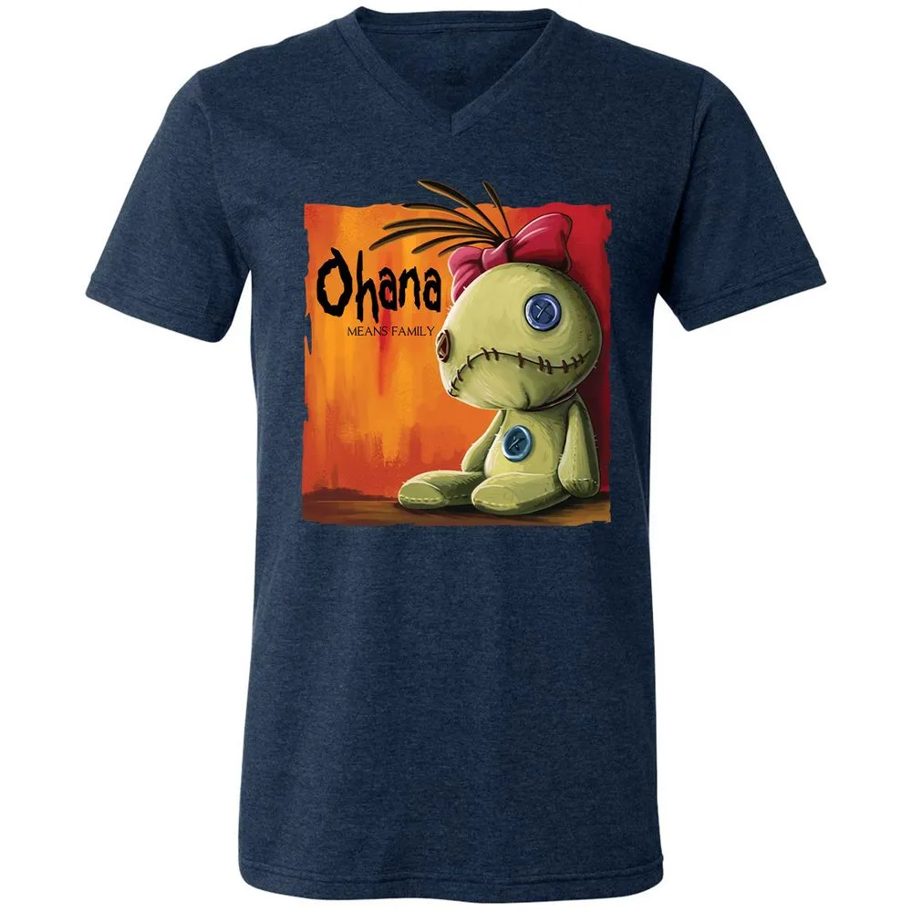 Unisex V-Neck T-Shirt - 82HH52YE - Heather Navy - 15