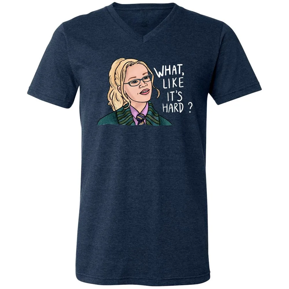 Unisex V-Neck T-Shirt - V9N9A191 - Heather Navy - 15