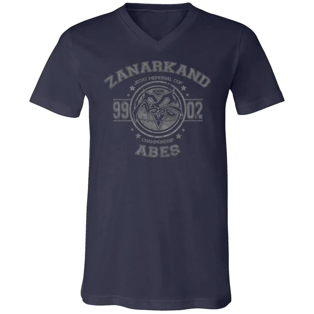 Unisex V-Neck T-Shirt - KBQXRZTL - Navy - 2