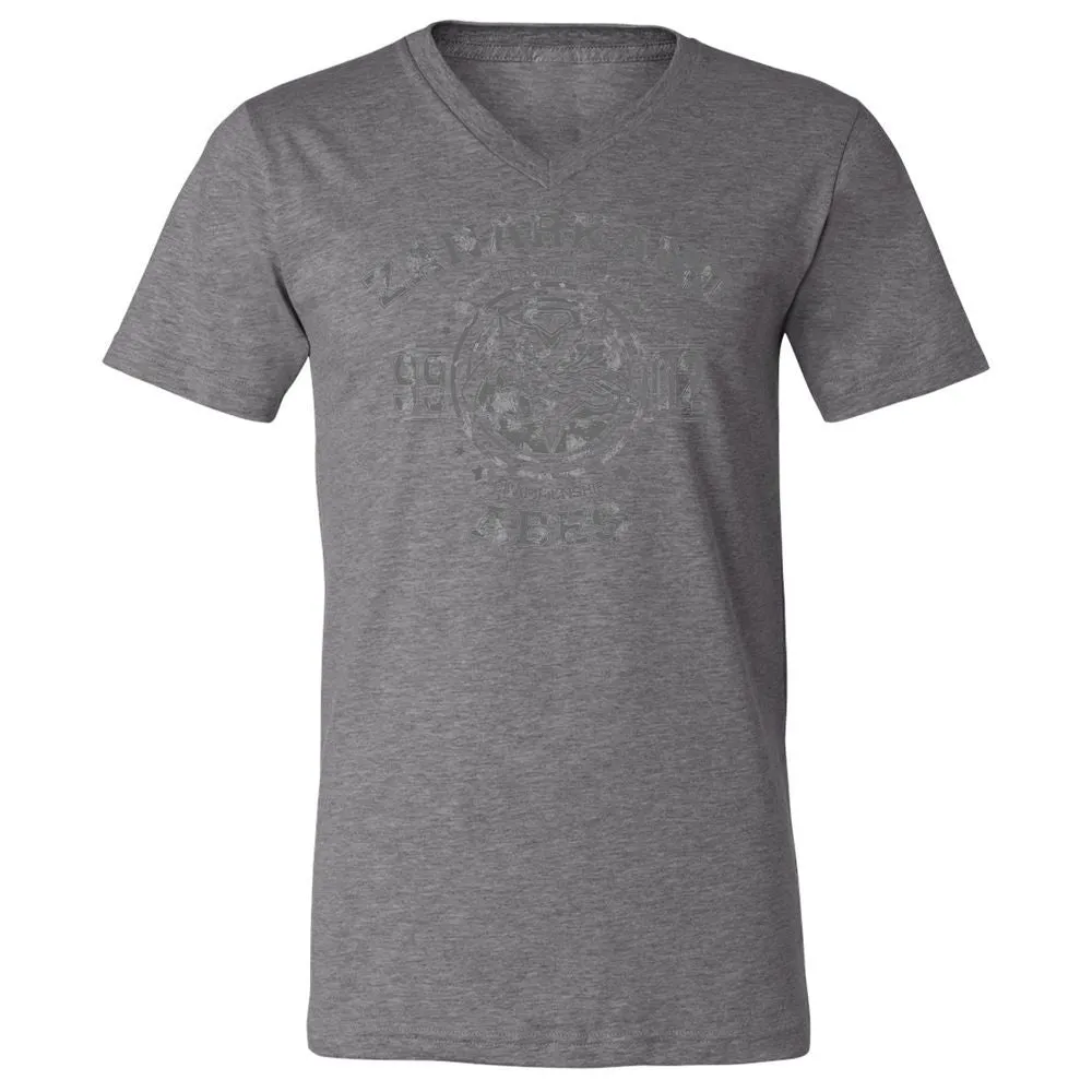 Unisex V-Neck T-Shirt - KBQXRZTL - Deep Heather - 13