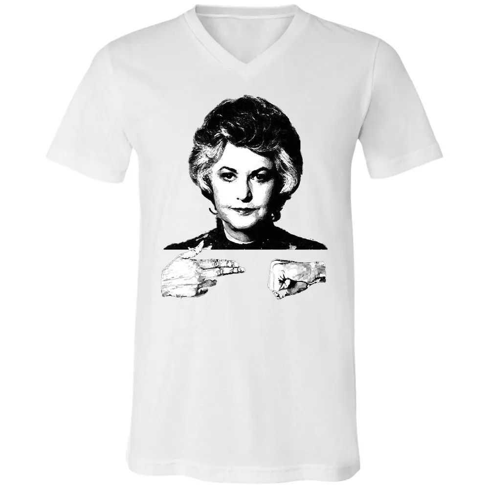 Unisex V-Neck T-Shirt - Q6SB1TZ8 - White - 5