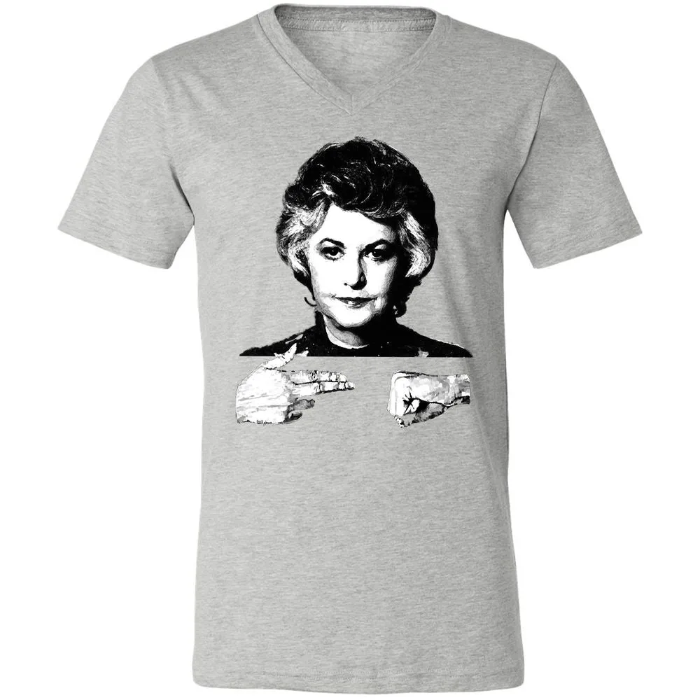 Unisex V-Neck T-Shirt - Q6SB1TZ8 - Athletic Heather - 7