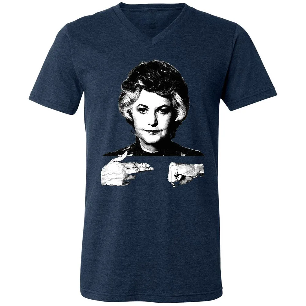 Unisex V-Neck T-Shirt - Q6SB1TZ8 - Heather Navy - 15