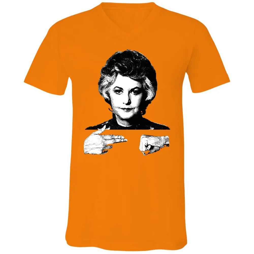 Unisex V-Neck T-Shirt - Q6SB1TZ8 - Orange - 11