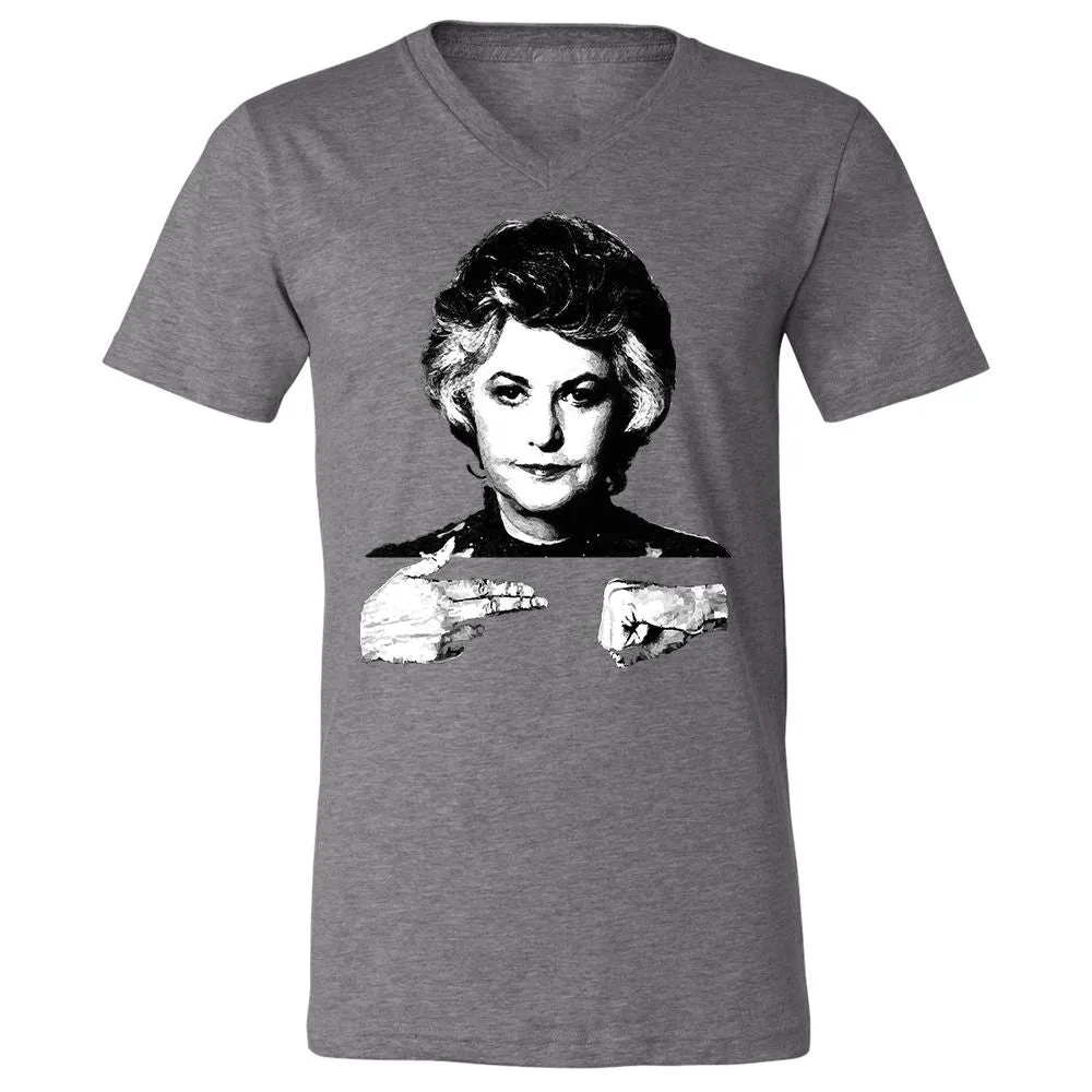 Unisex V-Neck T-Shirt - Q6SB1TZ8 - Deep Heather - 13