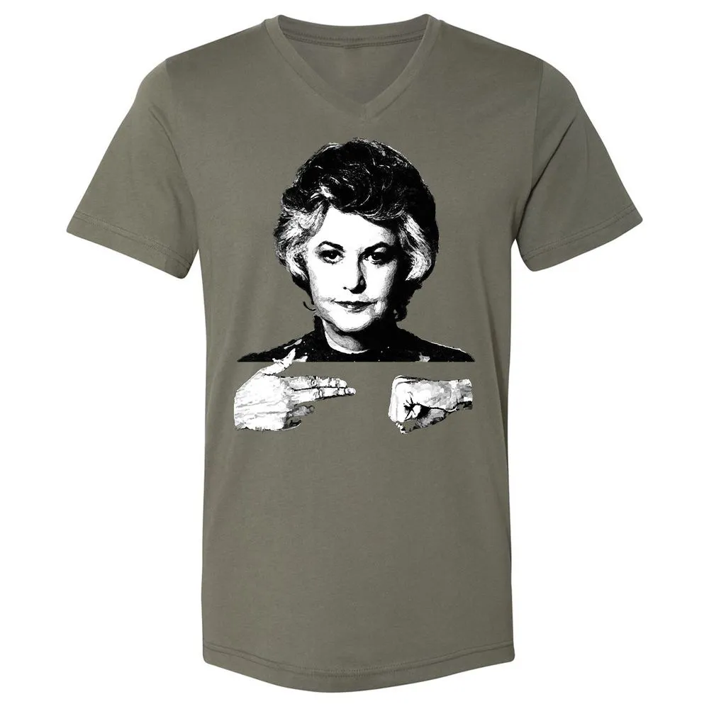 Unisex V-Neck T-Shirt - Q6SB1TZ8 - Military Green - 10