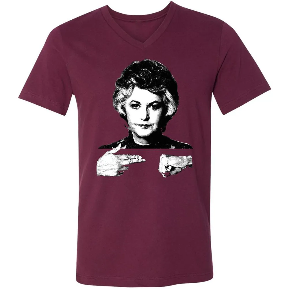 Unisex V-Neck T-Shirt - Q6SB1TZ8 - Maroon - 6