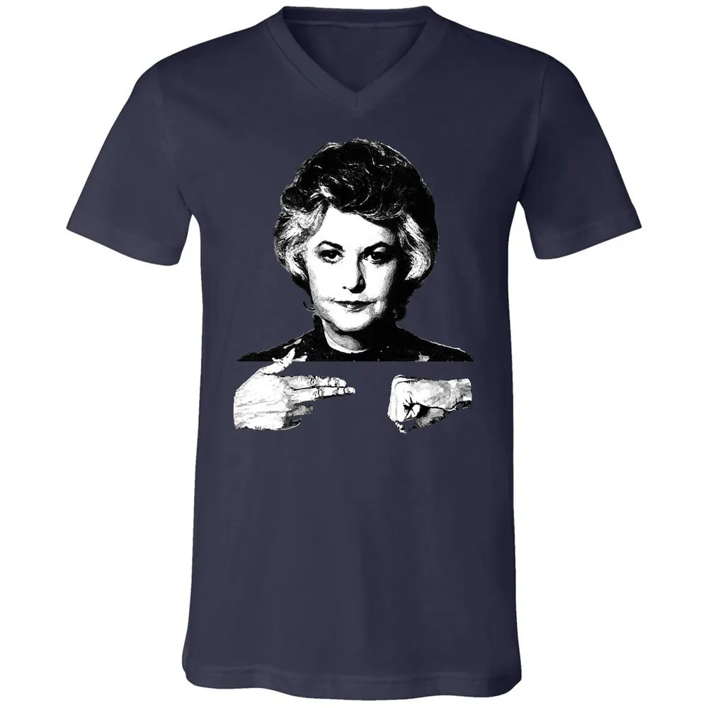 Unisex V-Neck T-Shirt - Q6SB1TZ8 - Navy - 2