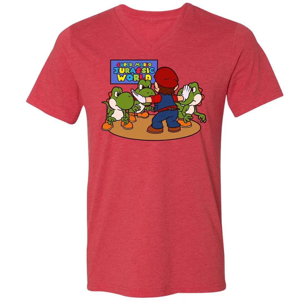 Unisex V-Neck T-Shirt - MDTF9BYS - Heather Red - 16