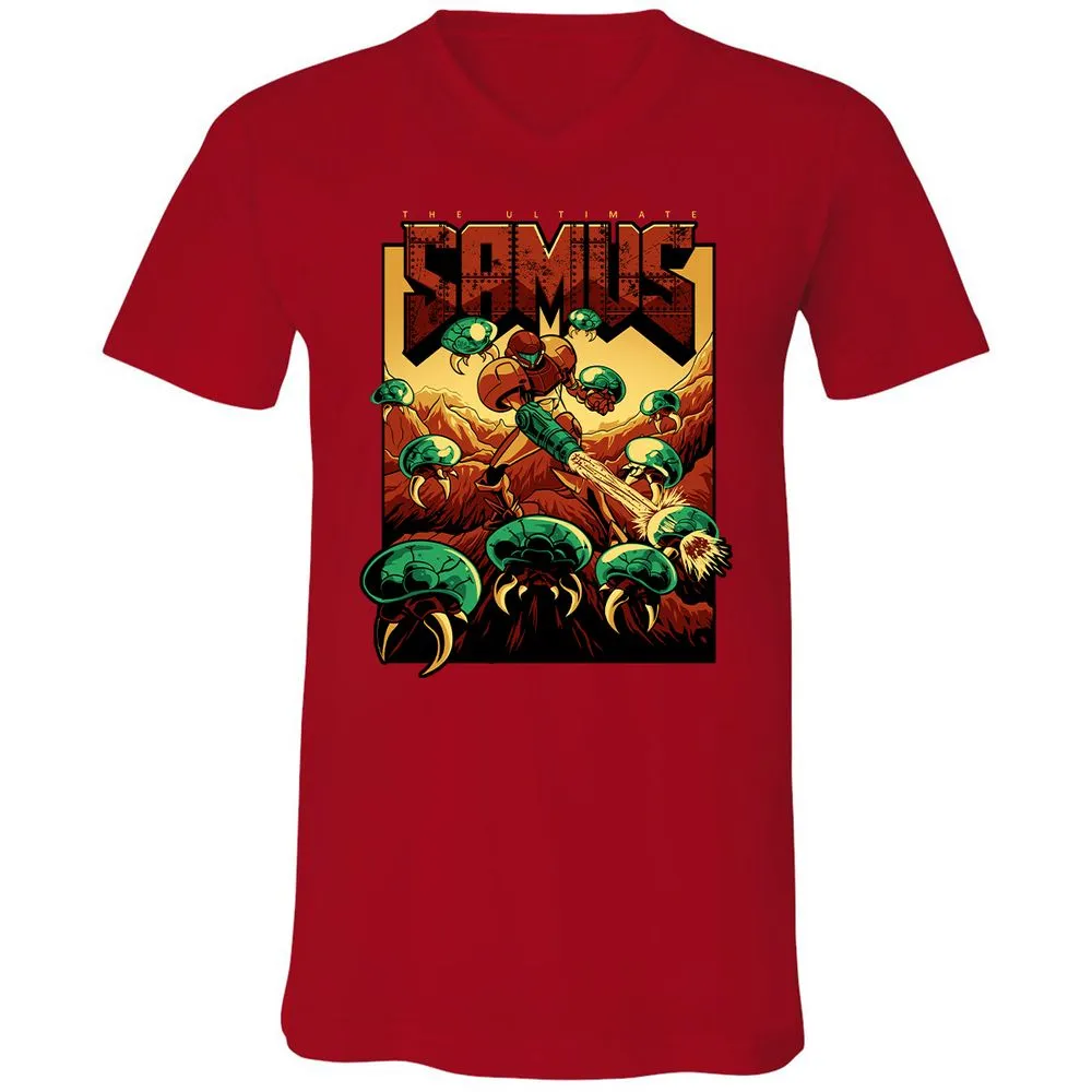 Unisex V-Neck T-Shirt - JVU5ALND - Red - 3