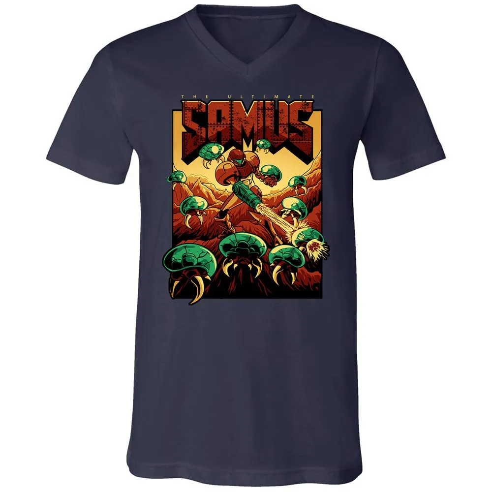 Unisex V-Neck T-Shirt - JVU5ALND - Navy - 2