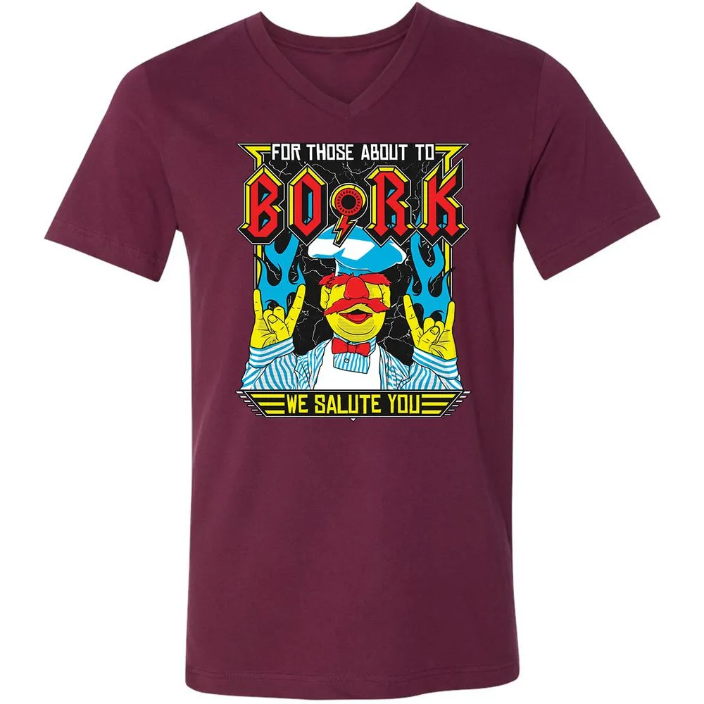 Unisex V-Neck T-Shirt - ZC5LX4QM - Maroon - 6