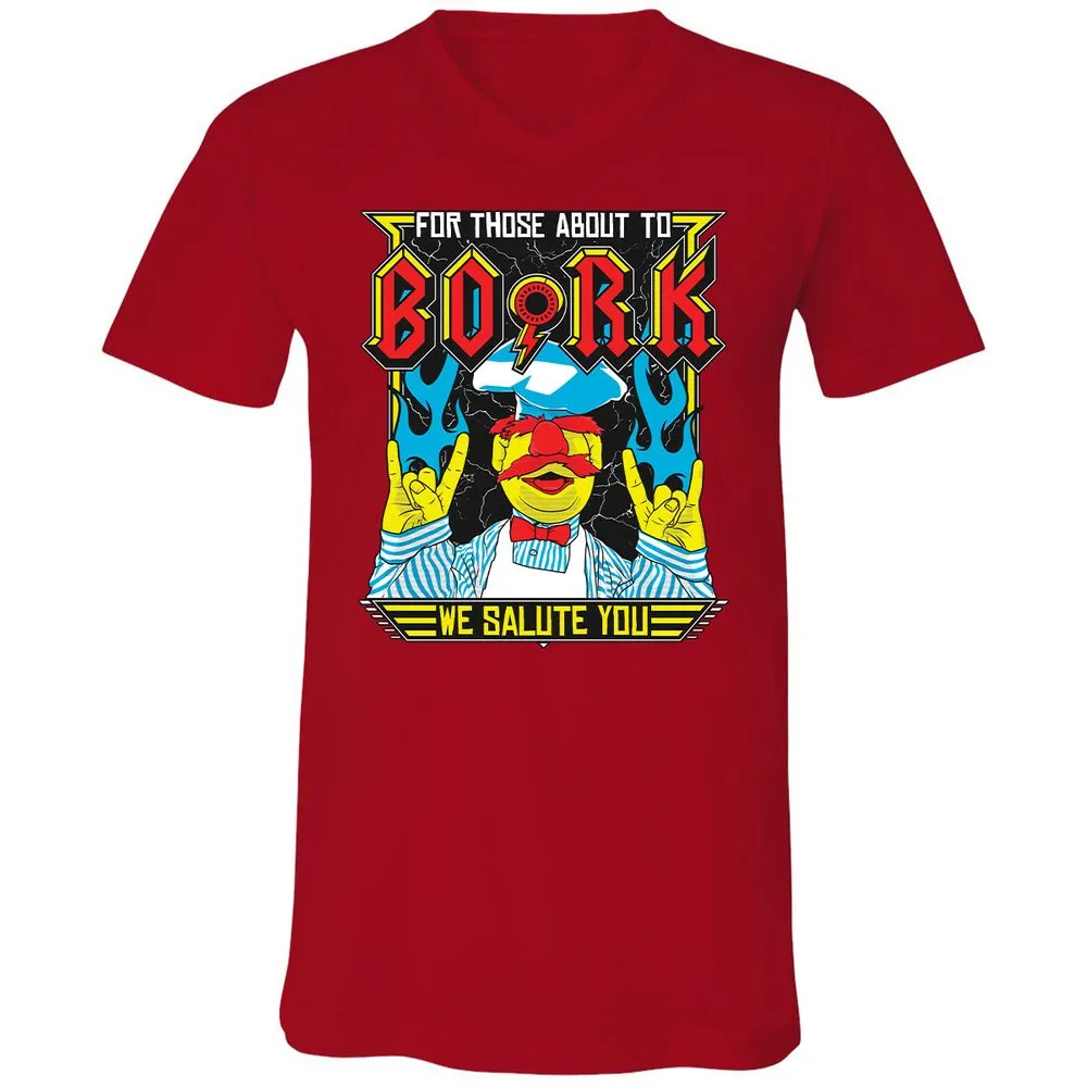 Unisex V-Neck T-Shirt - ZC5LX4QM - Red - 3