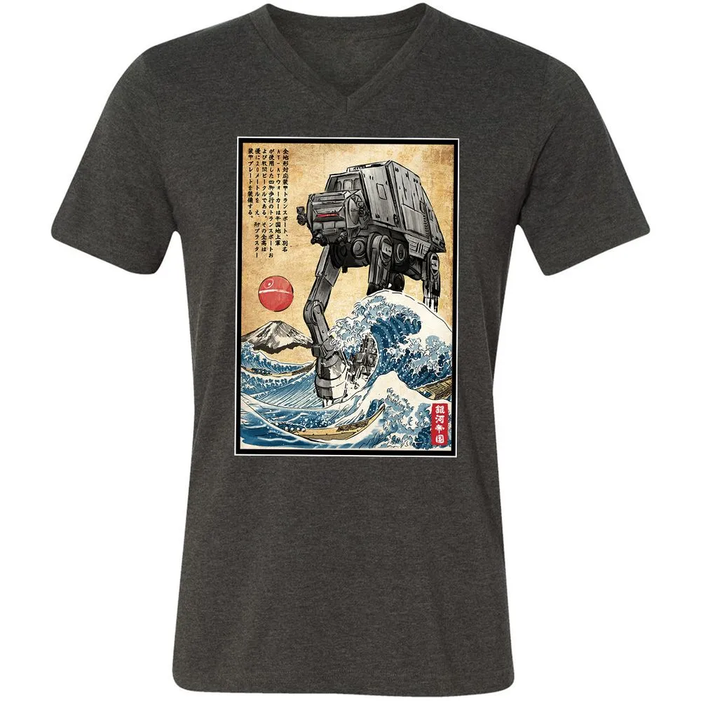 Unisex V-Neck T-Shirt - 1WDUXCHA - Dark Grey Heather - 8