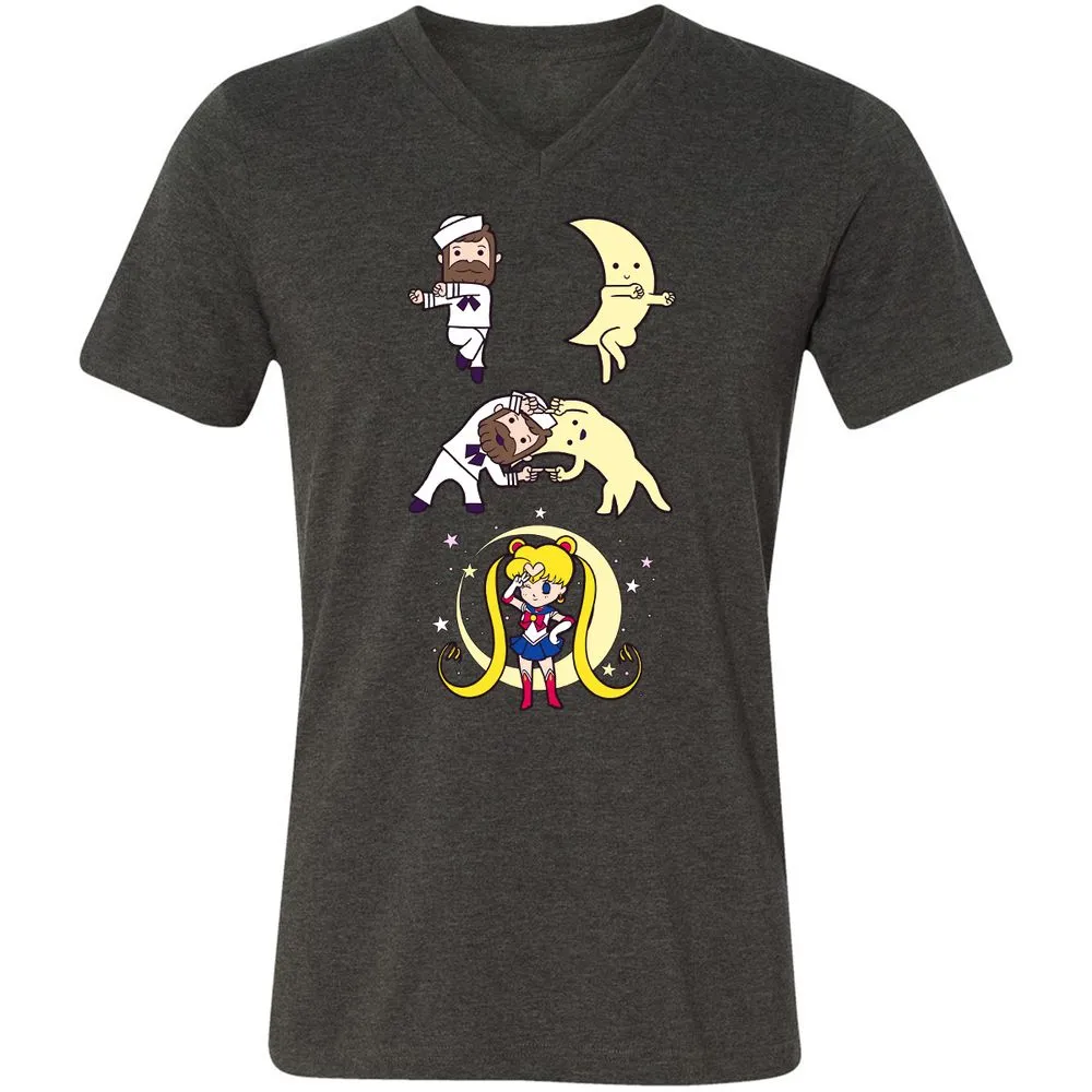 Unisex V-Neck T-Shirt - 495YZQVL - Dark Grey Heather - 8