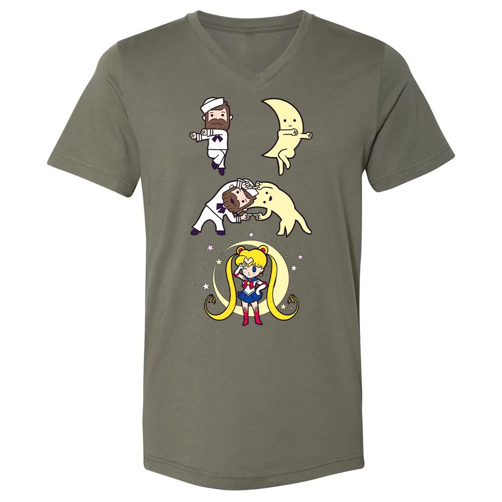 Unisex V-Neck T-Shirt - 495YZQVL - Military Green - 10