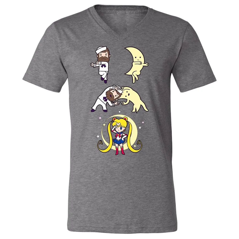 Unisex V-Neck T-Shirt - 495YZQVL - Deep Heather - 13