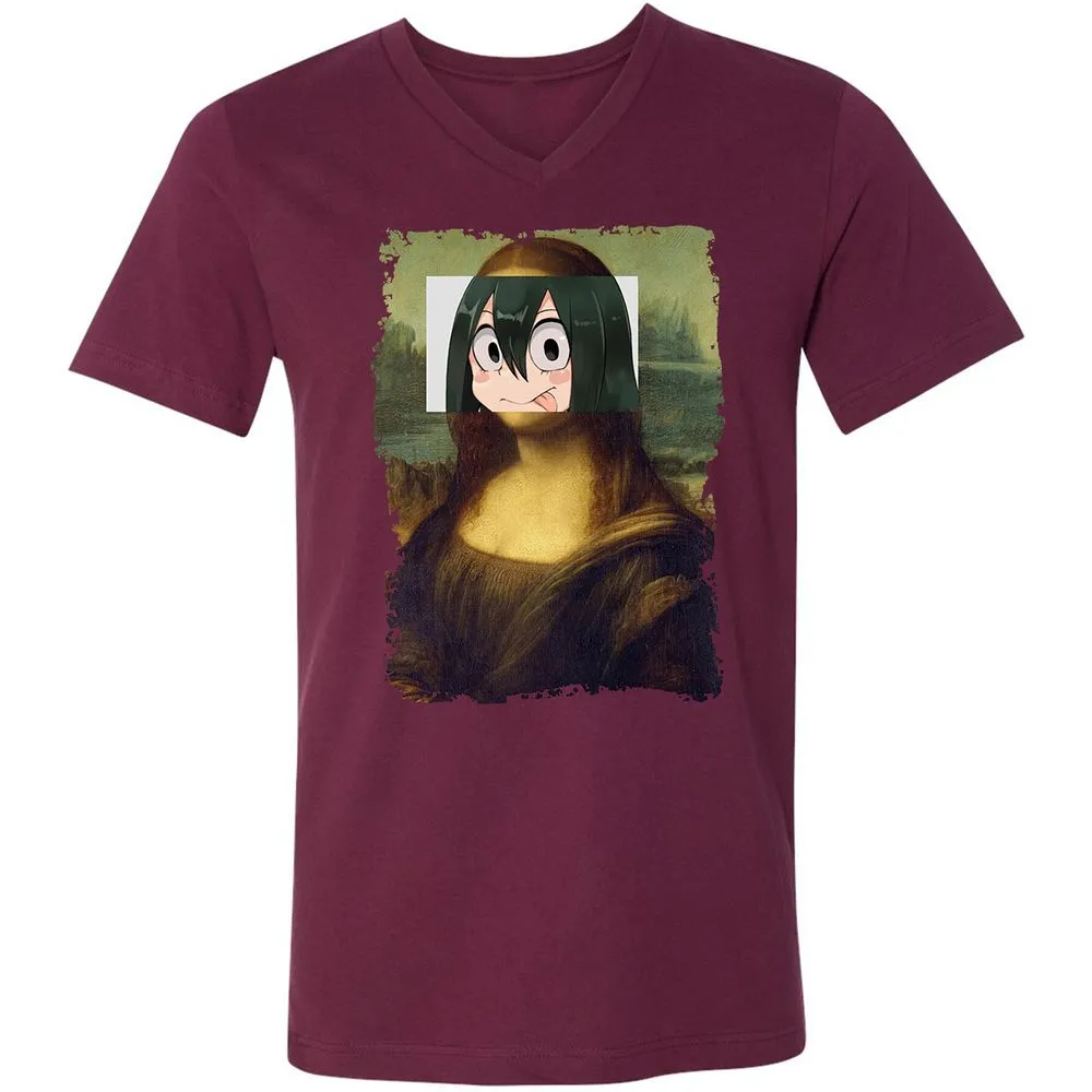 Unisex V-Neck T-Shirt - YEZH46UH - Maroon - 6