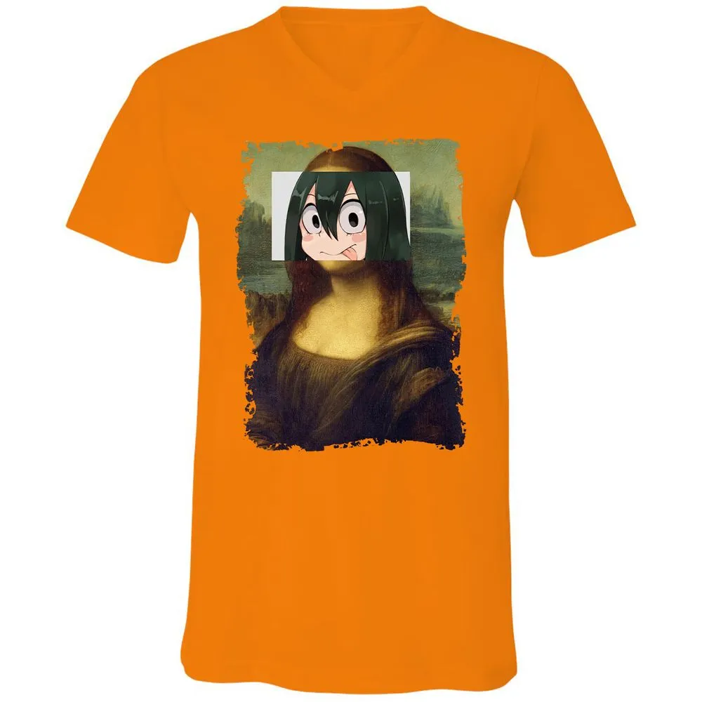 Unisex V-Neck T-Shirt - YEZH46UH - Orange - 11