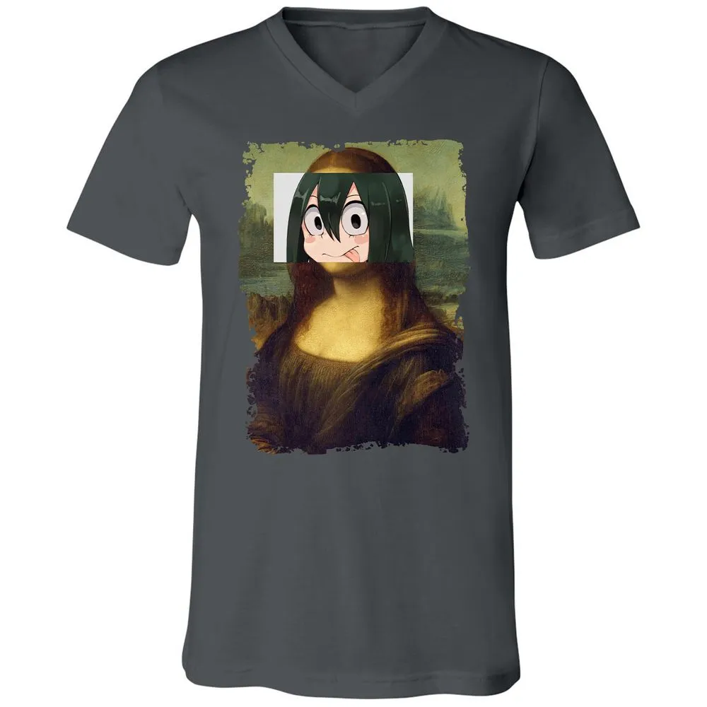 Unisex V-Neck T-Shirt - YEZH46UH - Asphalt - 12