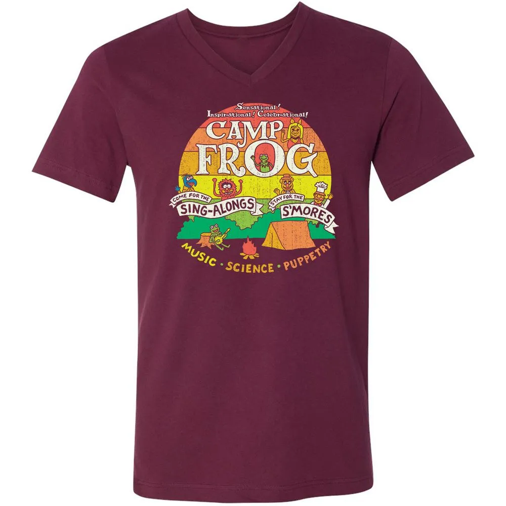 Unisex V-Neck T-Shirt - VRPUWMZB - Maroon - 6