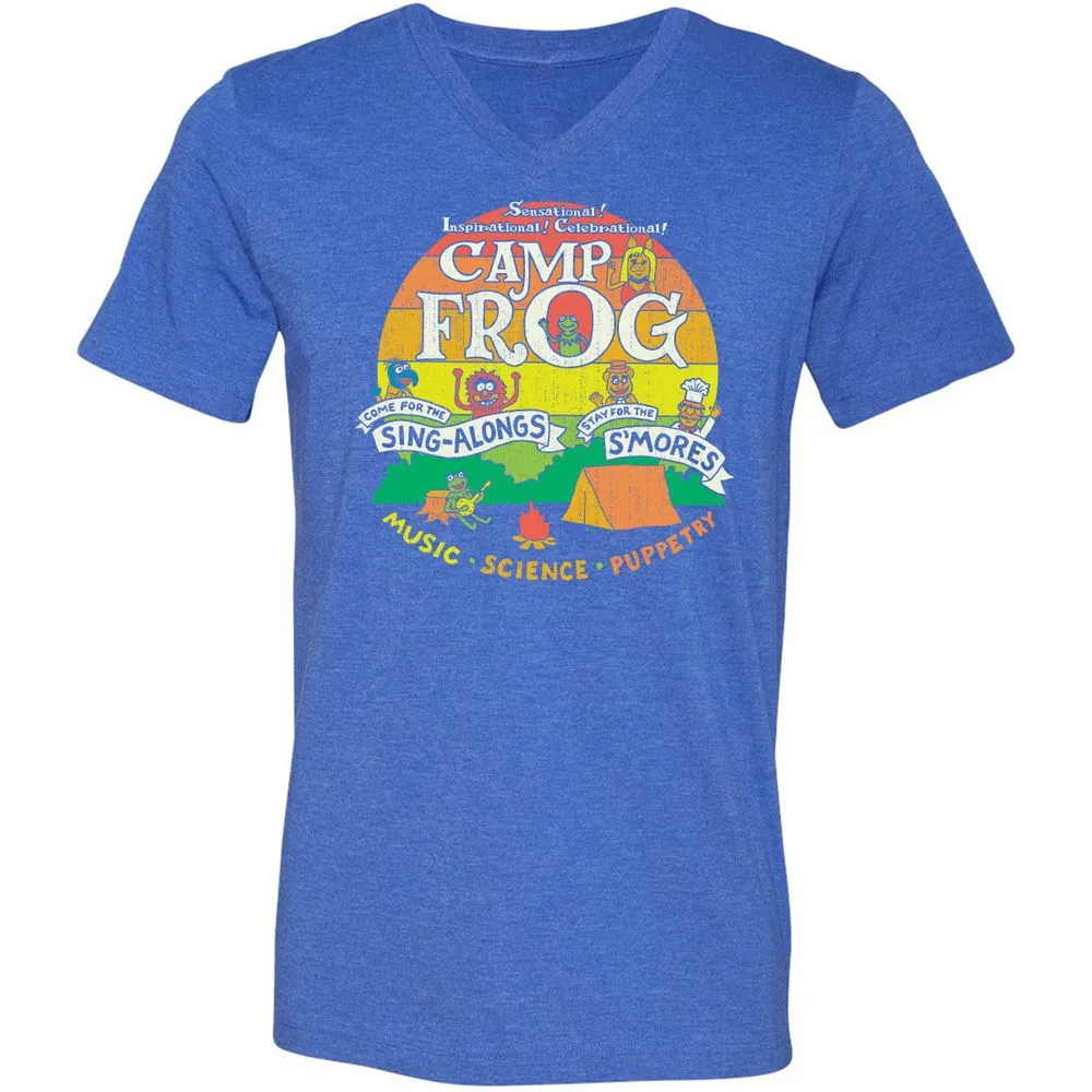Unisex V-Neck T-Shirt - VRPUWMZB - Heather True Royal - 14