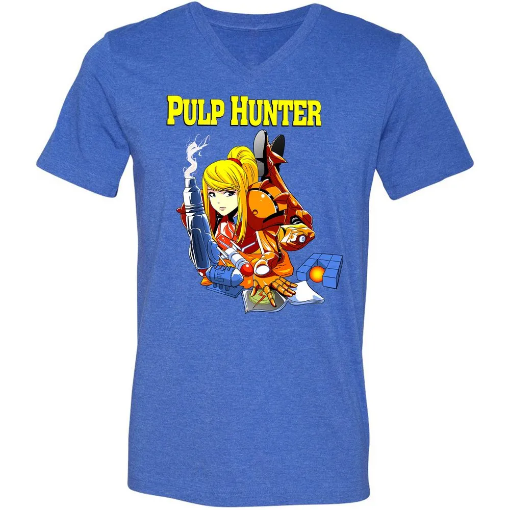 Unisex V-Neck T-Shirt - 8VS5FYD5 - Heather True Royal - 14