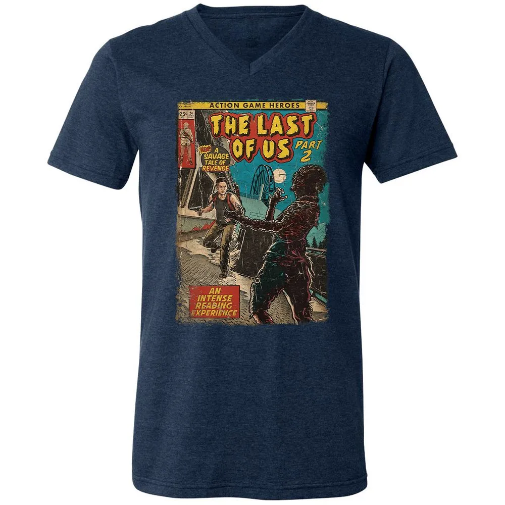 Unisex V-Neck T-Shirt - WPK3M4SE - Heather Navy - 15
