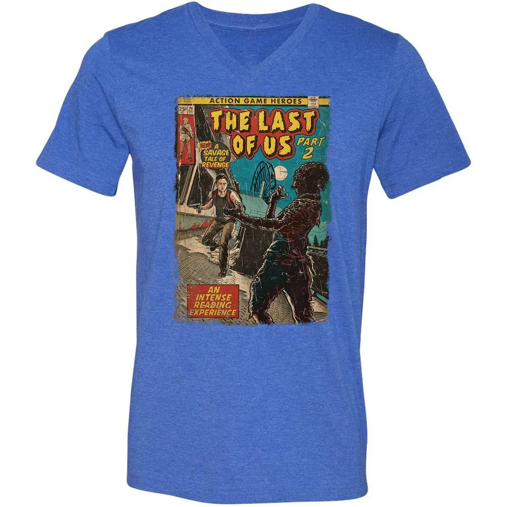 Unisex V-Neck T-Shirt - WPK3M4SE - Heather True Royal - 14