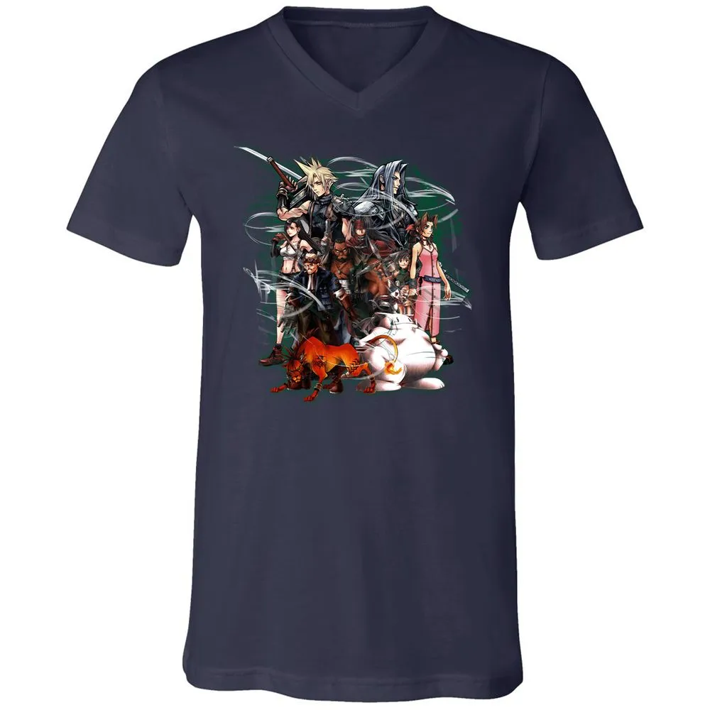 Unisex V-Neck T-Shirt - T1B15JH7 - Navy - 2