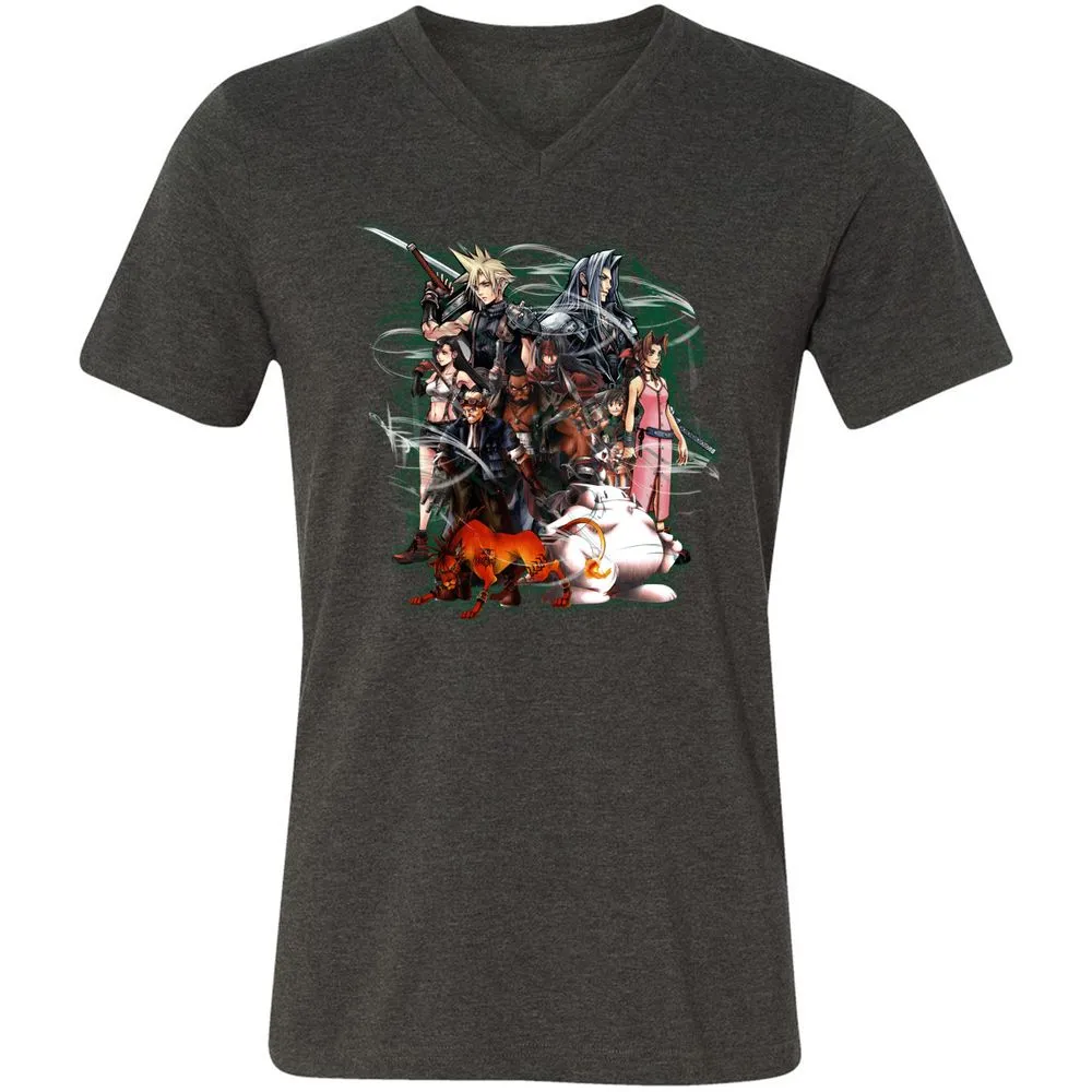 Unisex V-Neck T-Shirt - T1B15JH7 - Dark Grey Heather - 8