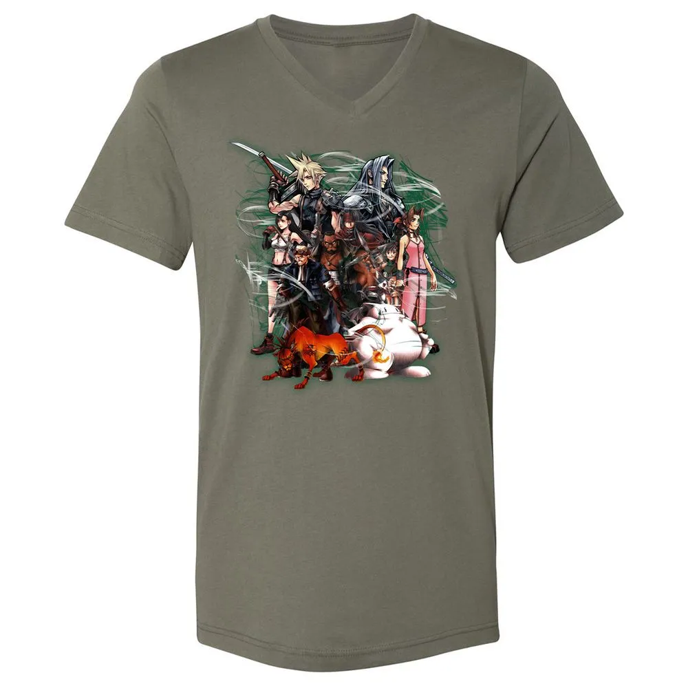 Unisex V-Neck T-Shirt - T1B15JH7 - Military Green - 10