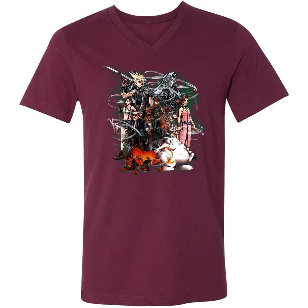 Unisex V-Neck T-Shirt - T1B15JH7 - Maroon - 6