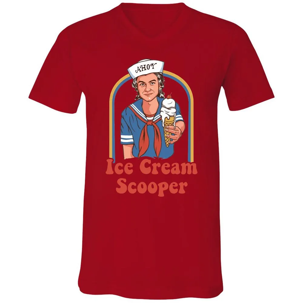 Unisex V-Neck T-Shirt - 7W7LL9UV - Red - 3