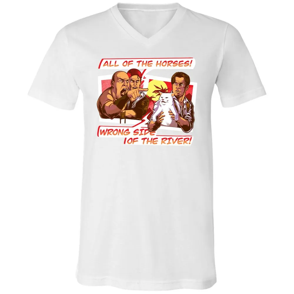 Unisex V-Neck T-Shirt - AZ8CQ8NF - White - 5
