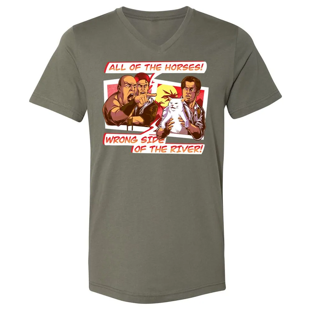 Unisex V-Neck T-Shirt - AZ8CQ8NF - Military Green - 10