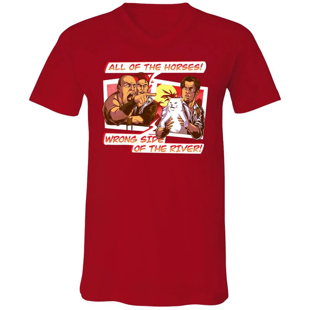 Unisex V-Neck T-Shirt - AZ8CQ8NF - Red - 3