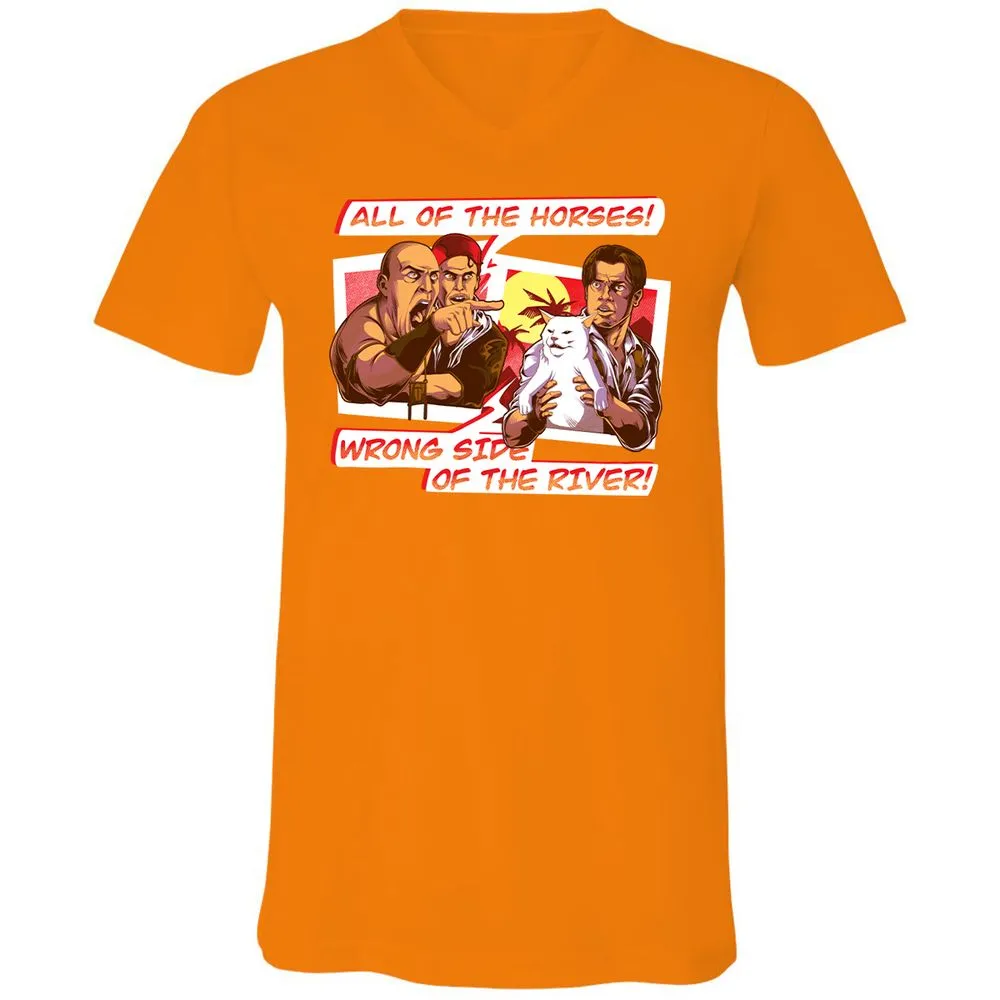 Unisex V-Neck T-Shirt - AZ8CQ8NF - Orange - 11
