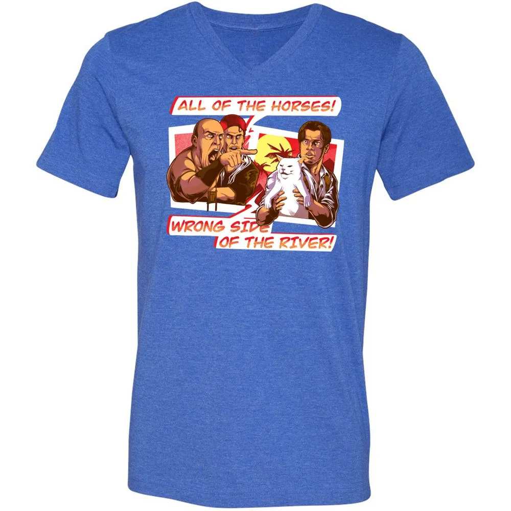 Unisex V-Neck T-Shirt - AZ8CQ8NF - Heather True Royal - 14