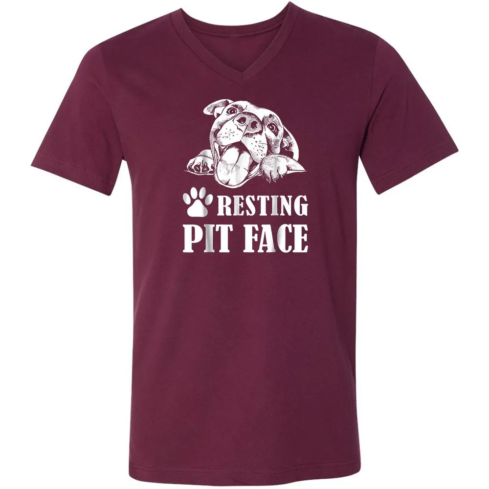 Unisex V-Neck T-Shirt - WX4MGCWH - Maroon - 6