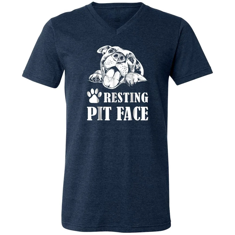 Unisex V-Neck T-Shirt - WX4MGCWH - Heather Navy - 15