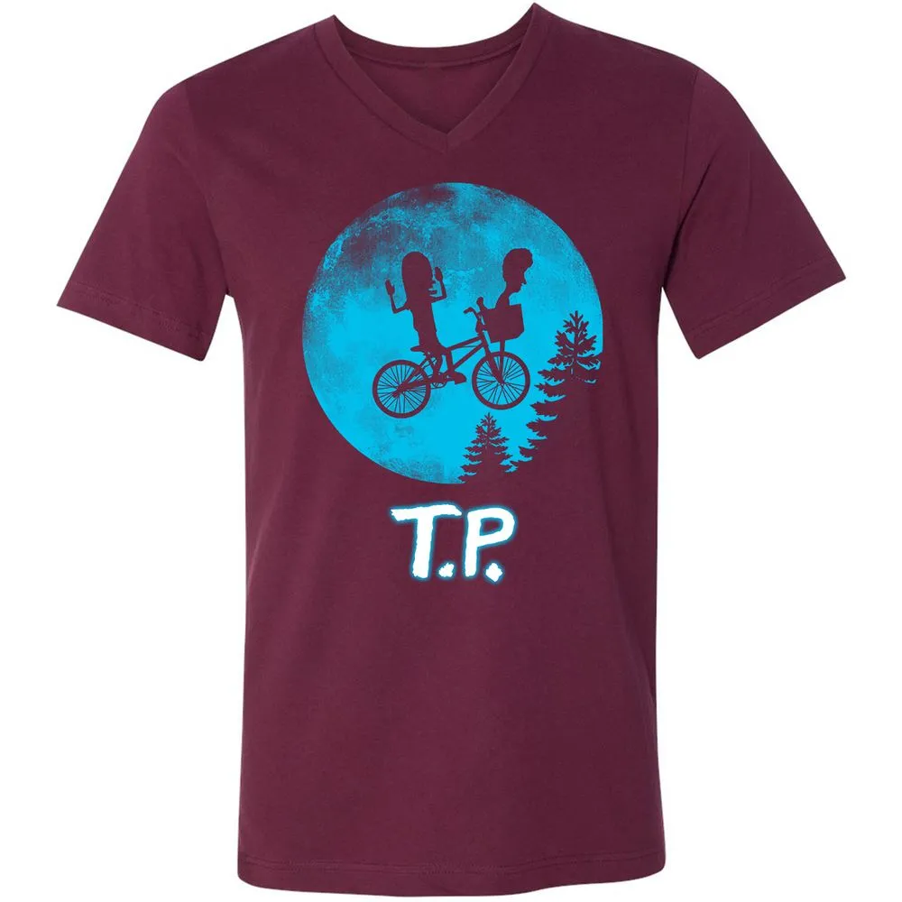 Unisex V-Neck T-Shirt - L9NZK168 - Maroon - 6